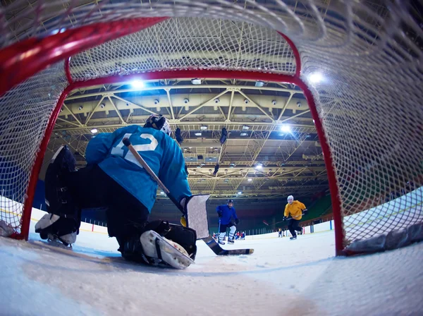 Ice Hockey Goalkeeper Player Goal Action — Stock Photo, Image