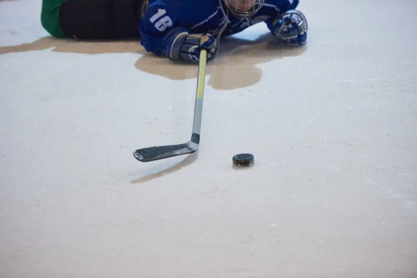 Giocatore di hockey su ghiaccio in azione — Foto Stock