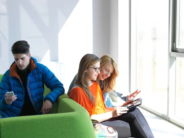 Students group working on school  project  together — Stock Photo, Image