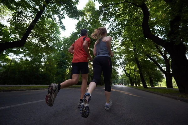 Sana coppia jogging — Foto Stock