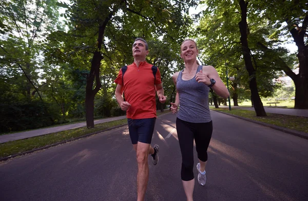 Városi Sport Egészséges Pár Jogging — Stock Fotó