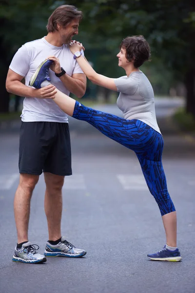 Jogging para rozciąganie — Zdjęcie stockowe