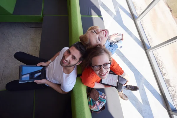 Students group working on school  project  together — Stock Photo, Image