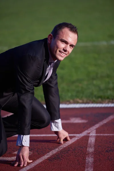 Homem de negócios pronto para correr — Fotografia de Stock