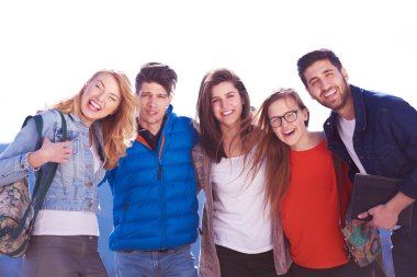 mutlu öğrenciler grup