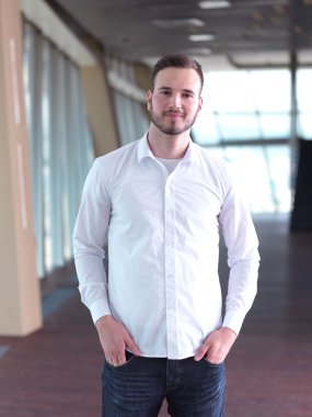 işadamı modern ofisindeki sakallı