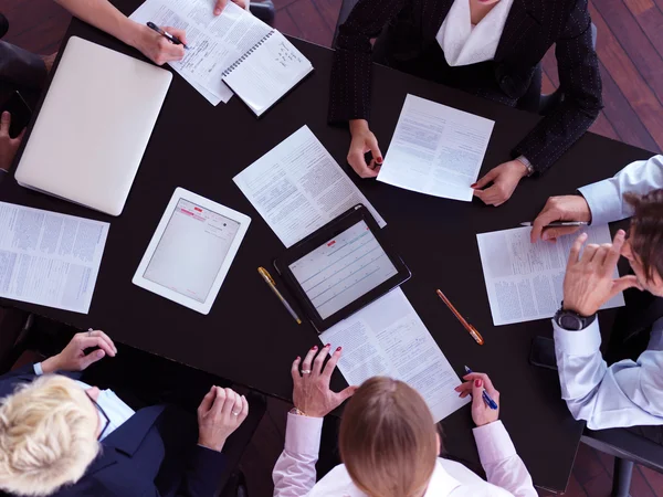 Top view of business people group on meeting — Stock Photo, Image