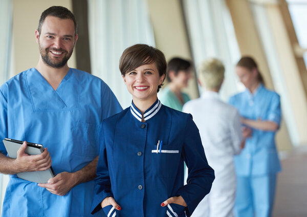 group of medical staff at hospital