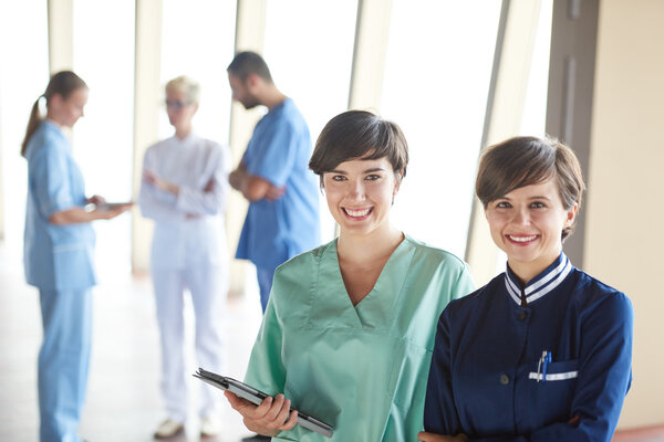 group of medical staff at hospital