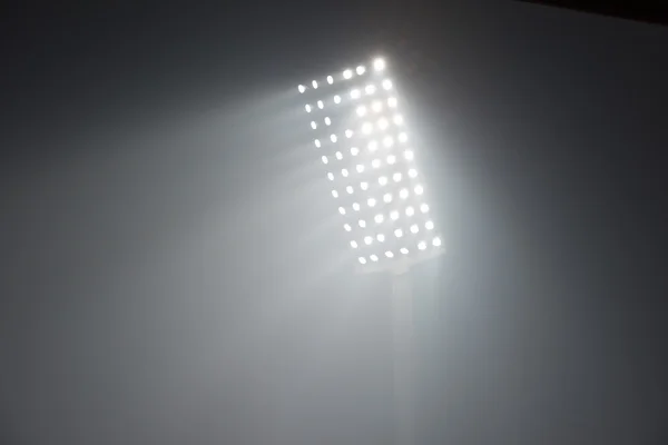 Blick Auf Fußballstadion Beleuchtet Reflektoren — Stockfoto