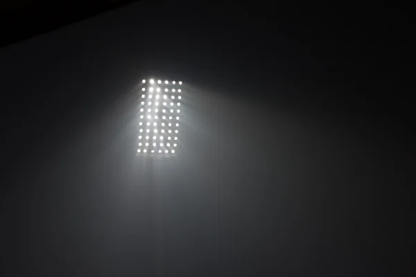 Blick Auf Fußballstadion Beleuchtet Reflektoren — Stockfoto