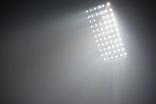 Blick Auf Fußballstadion Beleuchtet Reflektoren — Stockfoto