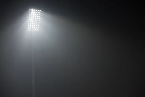 Blick Auf Fußballstadion Beleuchtet Reflektoren — Stockfoto