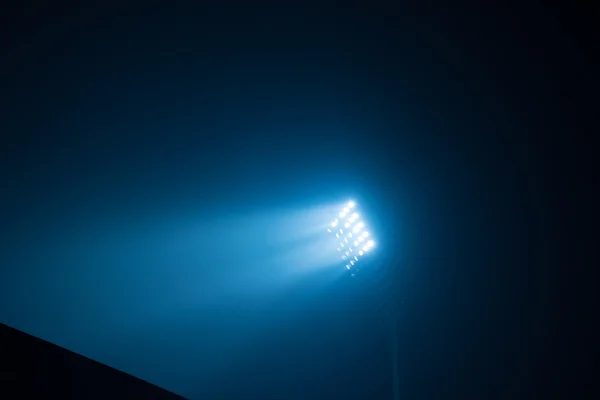 Blick Auf Fußballstadion Beleuchtet Reflektoren — Stockfoto