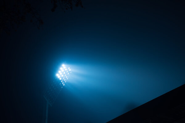 view of soccer stadium lights reflectors