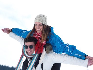 Kış tatil romantik genç Çift