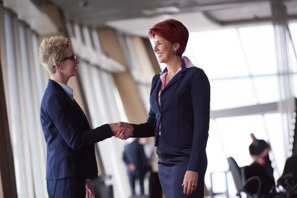 Obchodní Zenske, aby dohodu a handshake — Stock fotografie