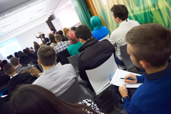 Taking notes on business conference — Stock Photo, Image