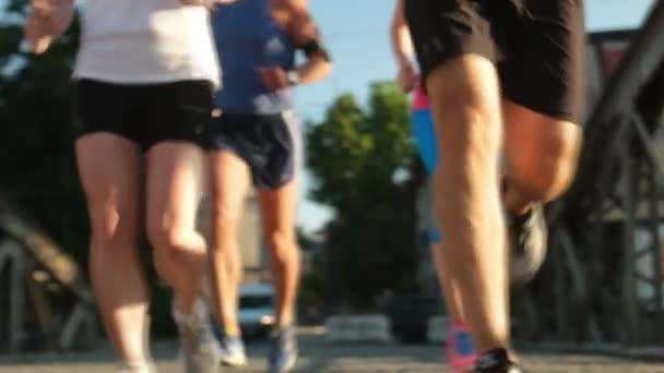 Personnes groupe jogging — Video