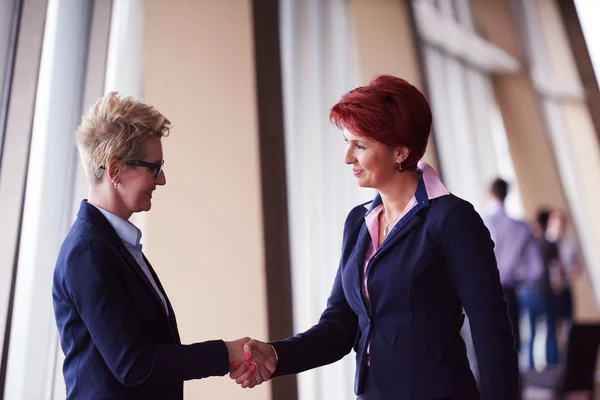 Podnikání žen, aby dohodu a handshake — Stock fotografie