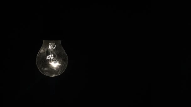 在黑暗中的灯泡 — 图库视频影像