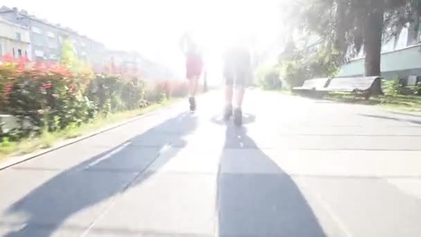 Paar joggen in de ochtend — Stockvideo