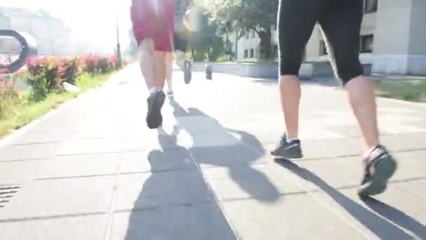 Skupina lidí jogging — Stock video