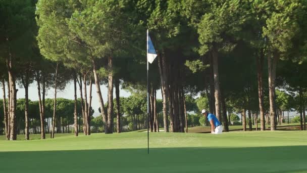 Jogador de golfe estão atirando — Vídeo de Stock