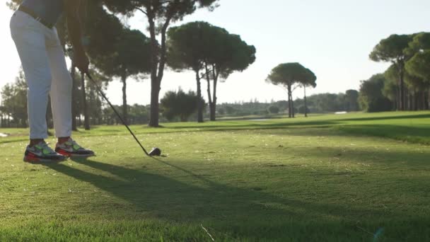 Jugador de golf están disparando — Vídeo de stock