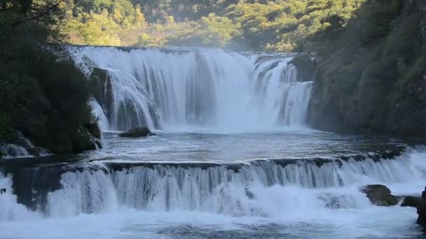 Waterfall with fresh wate — Stock Video