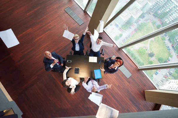 Vista Superior Grupo Pessoas Negócios Reunião Escritório — Fotografia de Stock