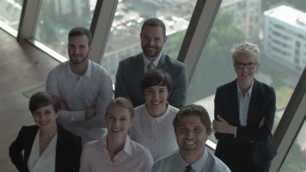 Групповой портрет различных деловых людей — стоковое видео