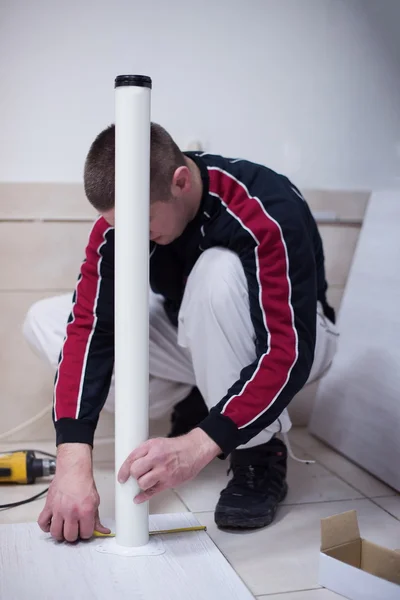 Repairman working with drilling machine — Stock Photo, Image