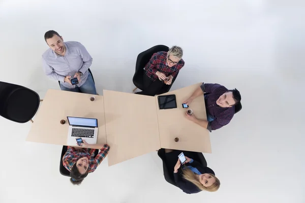 Vista aérea del grupo de empresarios sobre la reunión — Foto de Stock