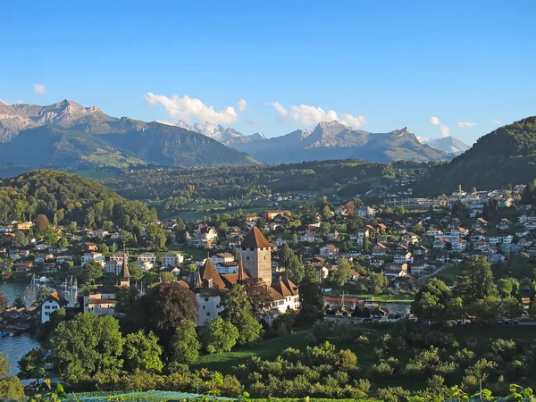 Spiez hrad na jezero Thun — Stock fotografie