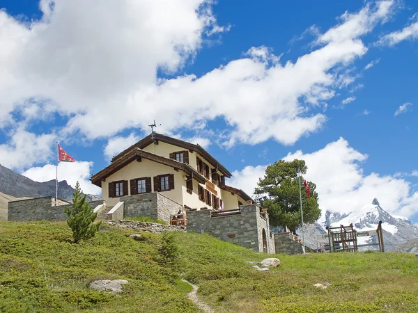 Célèbre Ville Suisse Zermatt Dans Vallée Près Centre Frontalier Suisse — Photo