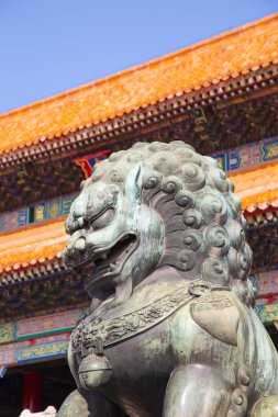 BEIJING, ÇİN - 14 Ekim 2017: Yasak Şehir (Saray Müzesi), Çin imparatorluk sarayı Ming hanedanlığından Qing hanedanlığının sonuna kadar (1420-1912)).