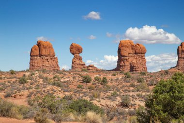 Arches Ulusal Parkı manzaraları, Utah, ABD