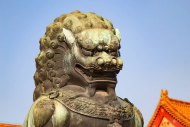 BEIJING, ÇİN - 14 Ekim 2017: Yasak Şehir (Saray Müzesi), Çin imparatorluk sarayı Ming hanedanlığından Qing hanedanlığının sonuna kadar (1420-1912)).