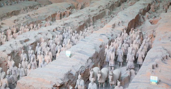 Xian China Outubro 2017 Famous Terracotta Army China Mausoléu Qin — Fotografia de Stock