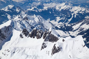 İsviçre 'nin Santis Dağı yakınlarındaki İsviçre Alplerinde kış