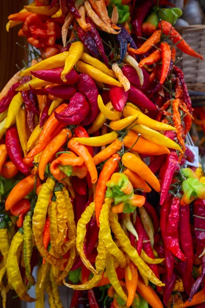 Sběr Suchého Chilli Pepře Natrural Bylinné Potraviny Koření — Stock fotografie