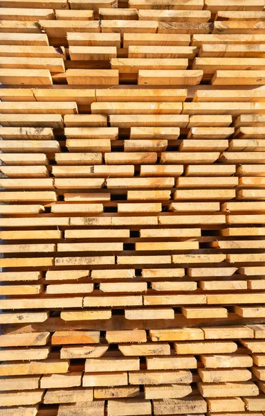 Stack New Wooden Studs Lumber Yard — Stock Photo, Image