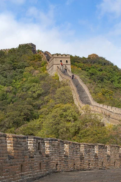 Famous Great Wall China Section Mutianyu Located Nearby Beijing City — Stock Photo, Image