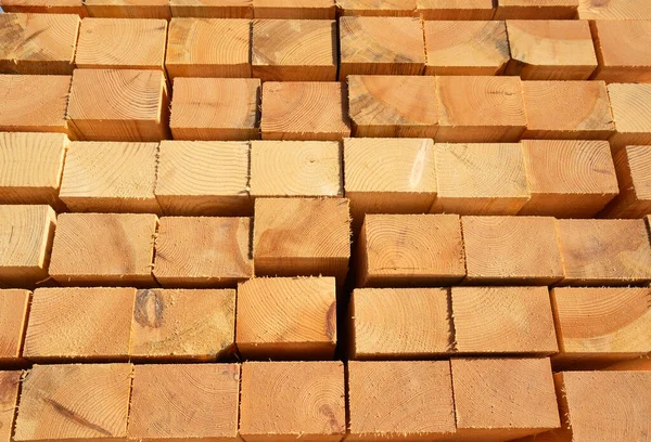 Stack New Wooden Studs Lumber Yard Royalty Free Stock Images