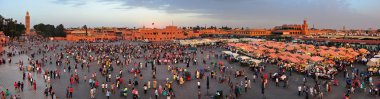 Djemaa El-Fna square panorama clipart