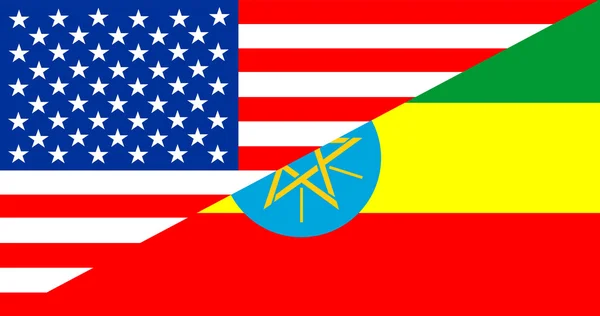 USA Äthiopien halb Flagge — Stockfoto