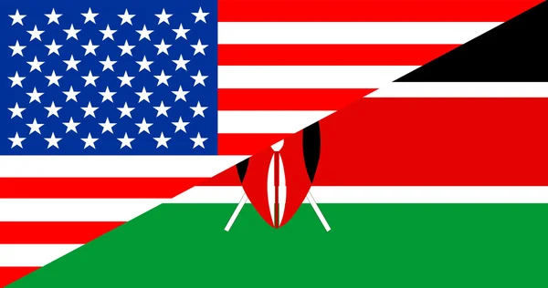 Usa kenya half flag — Stock Photo, Image