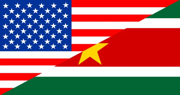 ABD Surinam yarım bayrak — Stok fotoğraf