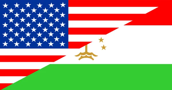 USA Tadżykistan pół flaga — Zdjęcie stockowe